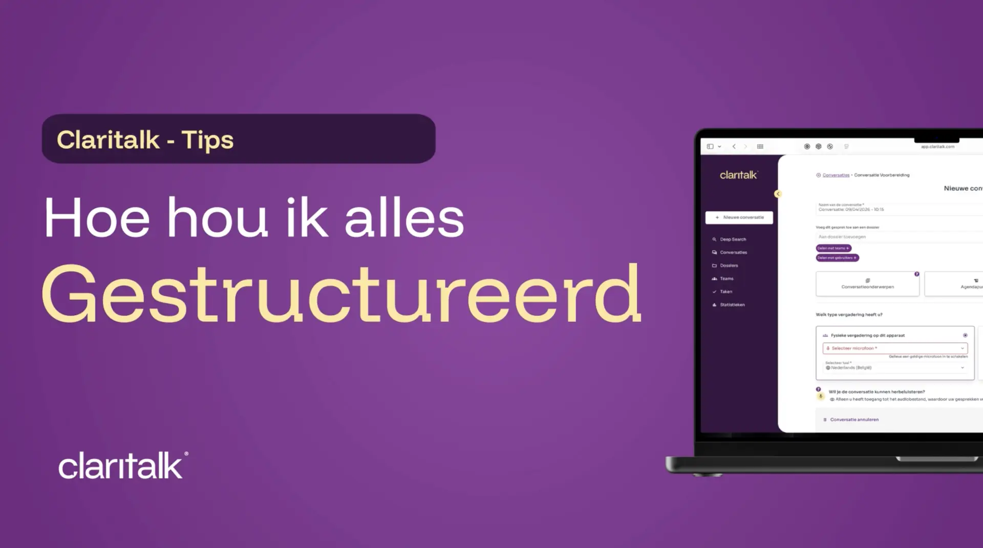 Een duidelijke structuur behouden